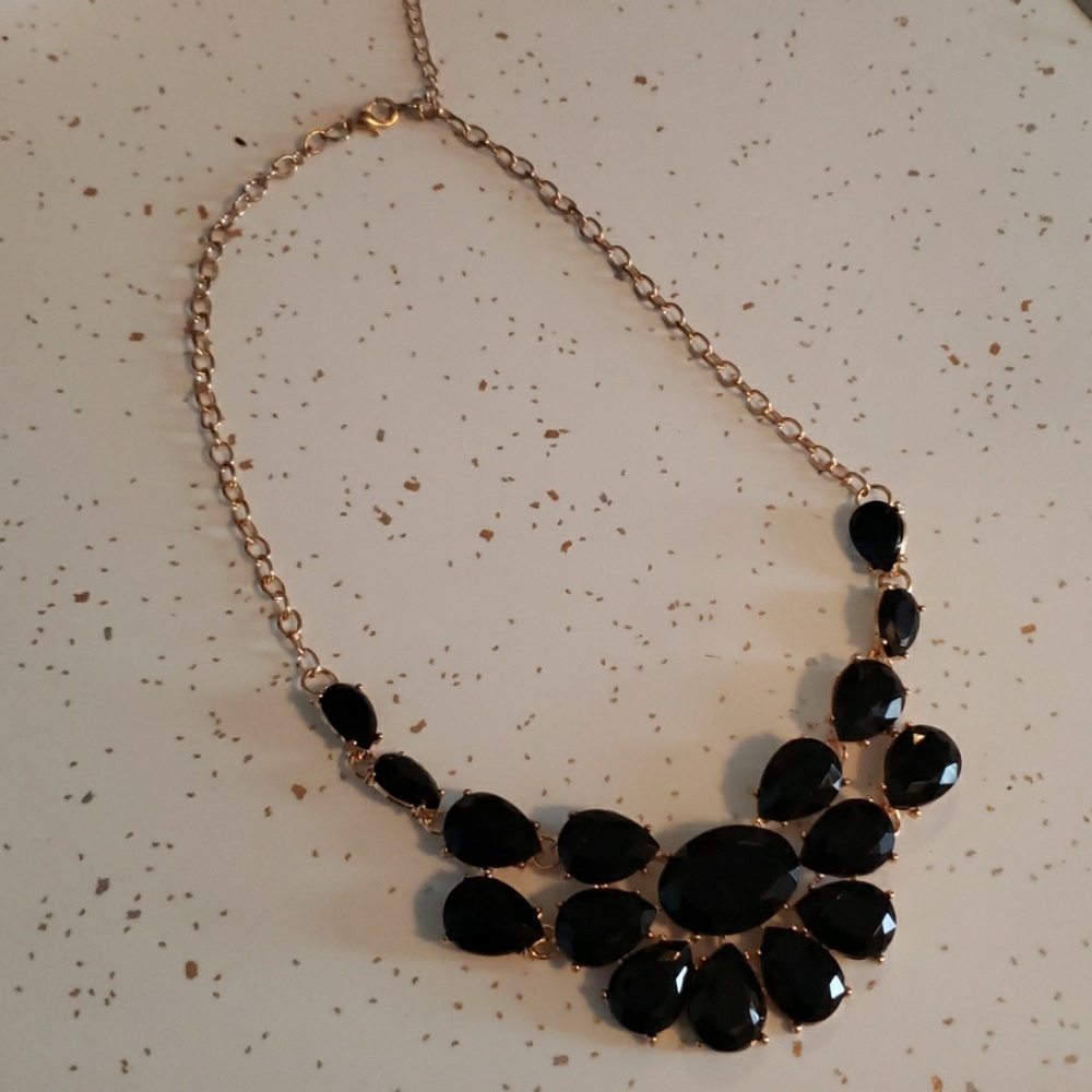 Black and Gold Statement Necklace